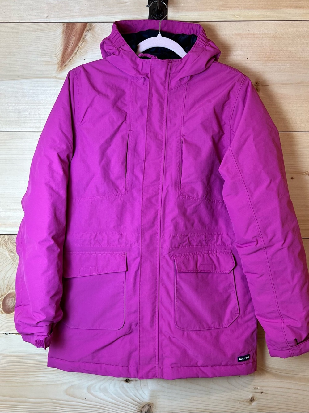 Lands' End Girls’ XXL Bright Pink Hooded Winter Parka - Snow ❄️ Ski Outdoor Fun
